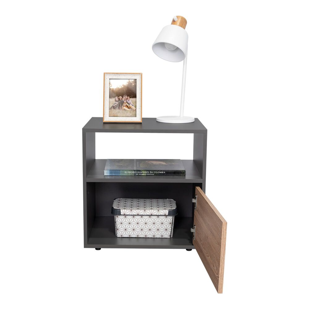 Velador 1 Cajon Melamina 52x50x40 Cm Café image number 3.0