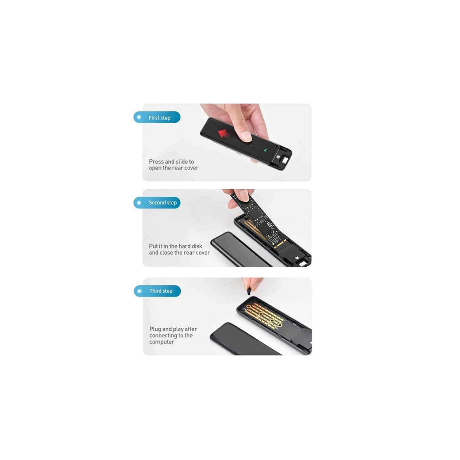 Cofre Profesional Discos Nvme / M.2 Ssd Usb Type-c Baseus image number 8.0