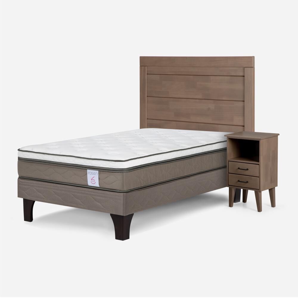 Cama Europea Rosen New Style 6 / 1.5 Plazas / Base Normal + Set De Maderas Sicilia image number 1.0
