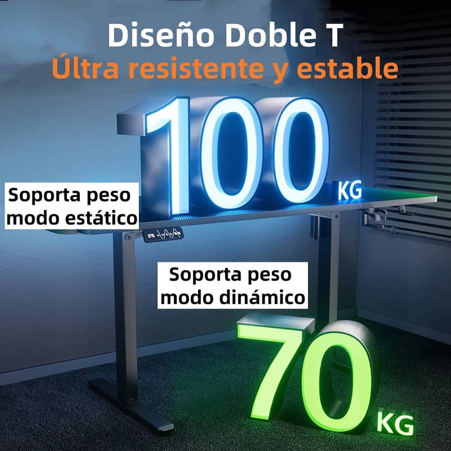 Escritorio El&eacute;ctrico Regulable Warrior 140cm Lubabycas image number 6.0