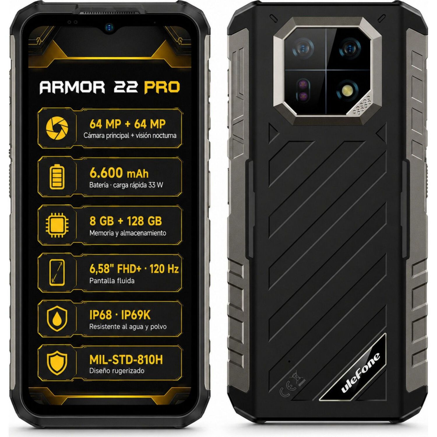 Ulefone Armor 22 Pro Esim Celular Rugged 8gb 128gb Delgado image number 0.0