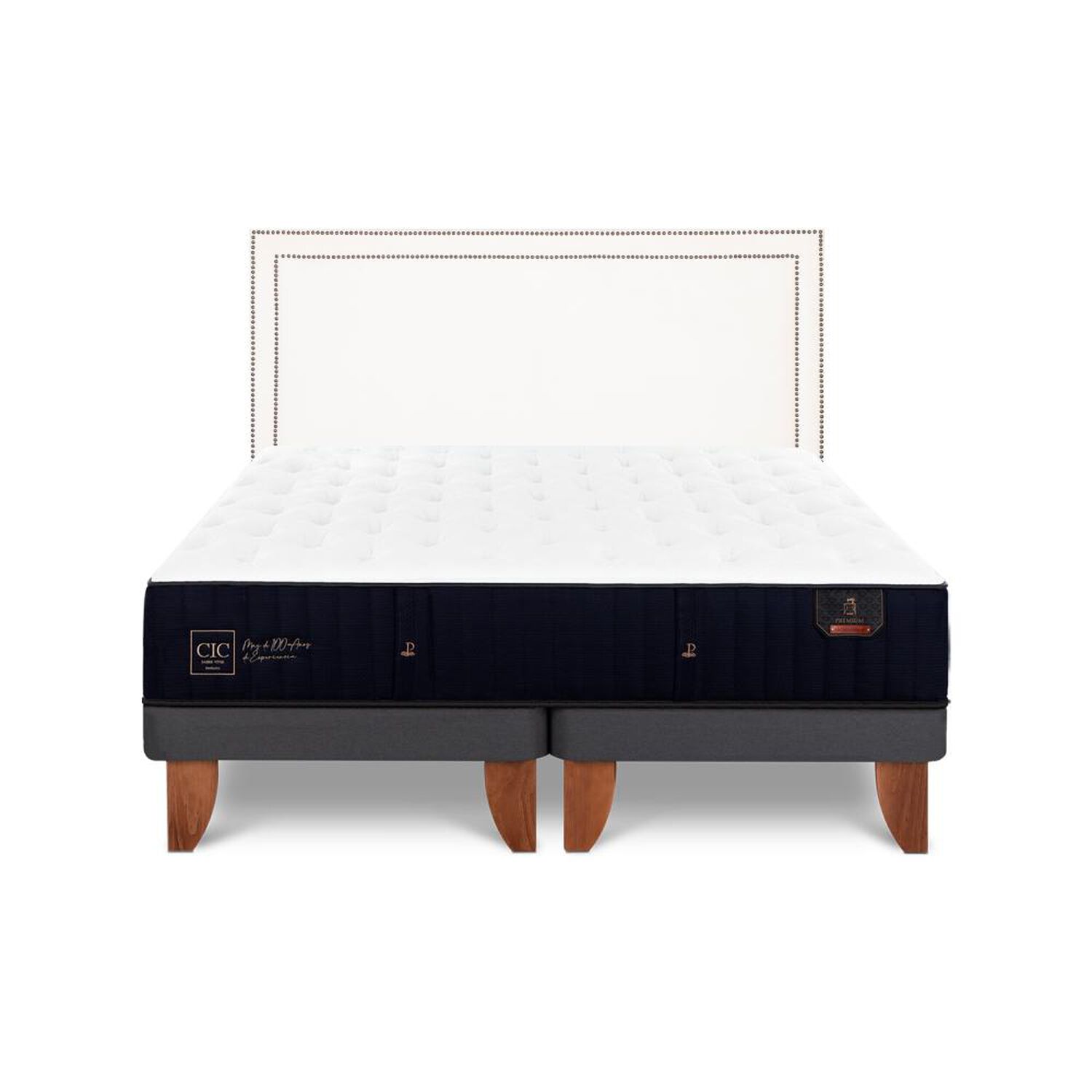 Cama Europea Cic Premium / 2 Plazas / Base Dividida + Respaldo image number 0.0
