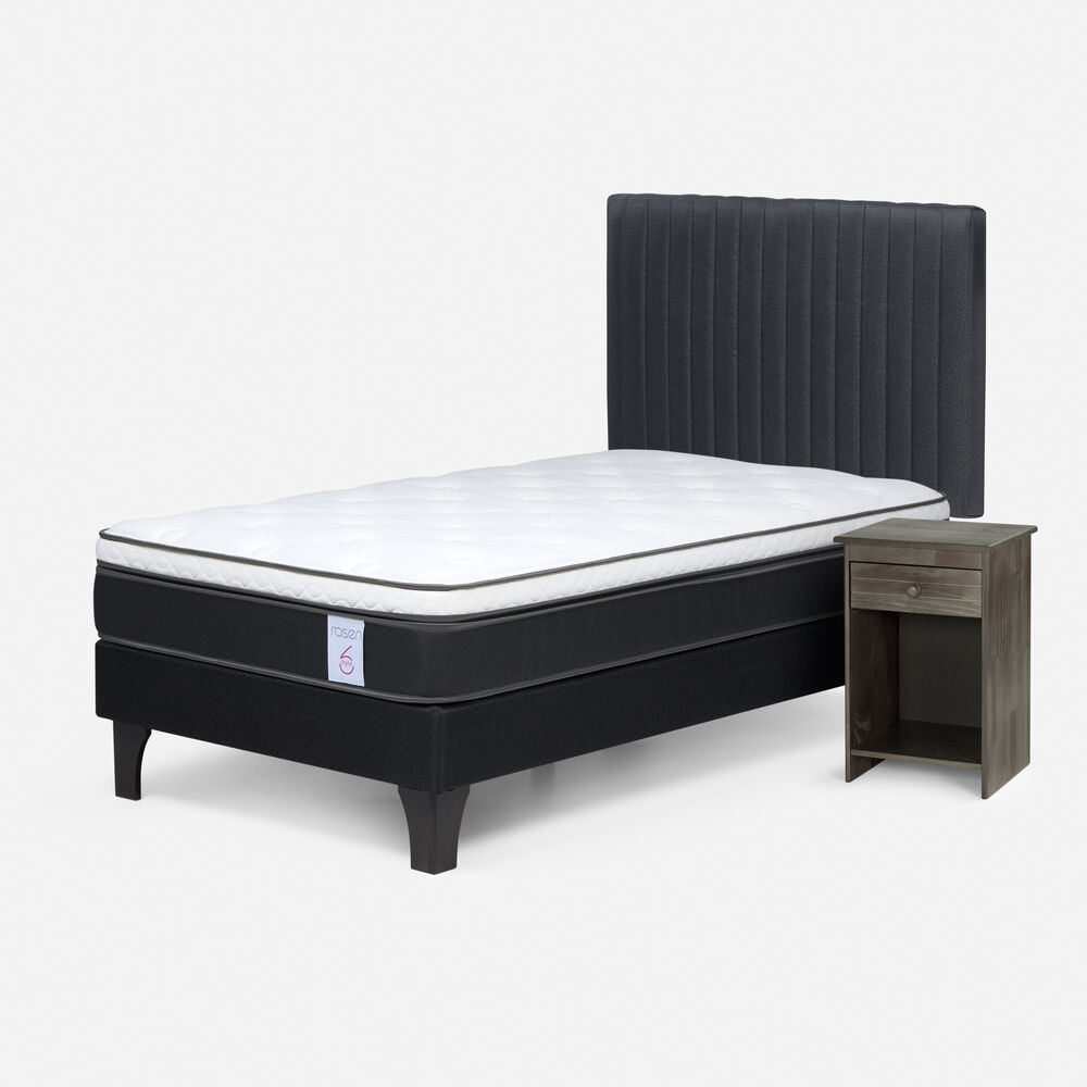 Cama Europea Rosen New Style 6 / 1.5 Plazas / Base Normal + Set De Maderas Lucio image number 1.0