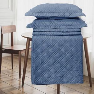 Quilt Andes Liso Azul 2 Plazas