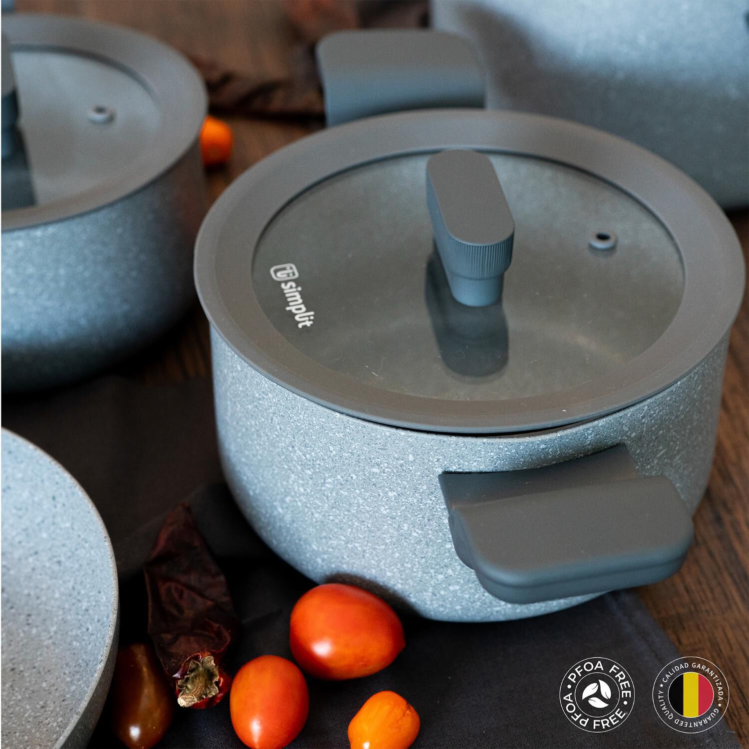 Bater&iacute;a De Cocina Antiadherente Pompei Granito 7 Pcs Simplit image number 6.0