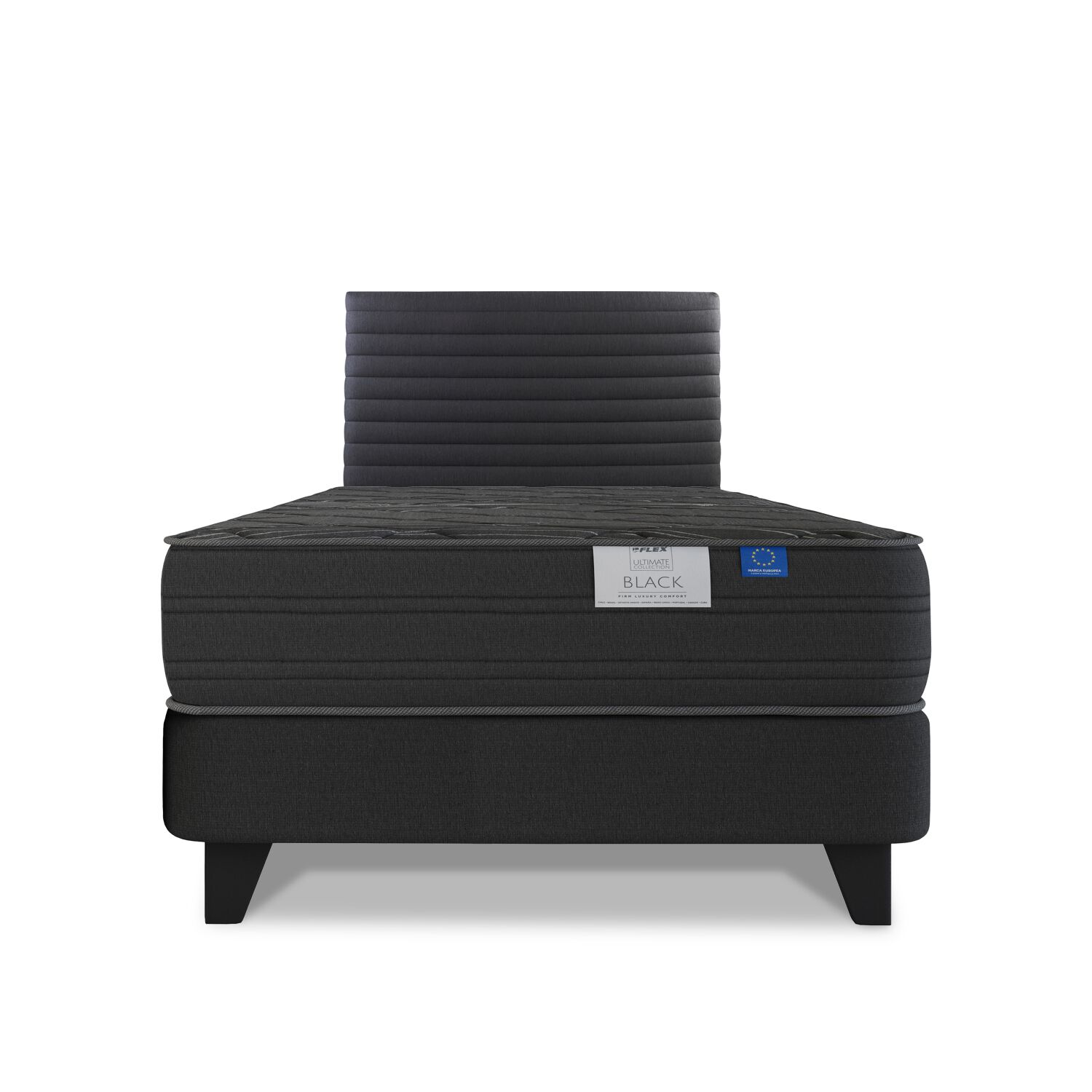 Cama Europea Flex Black / 1.5 Plazas / Base Normal + Respaldo image number 1.0