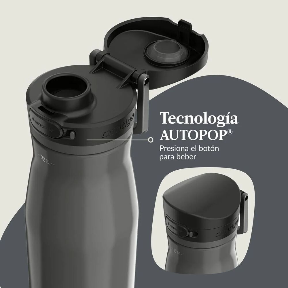 Contigo Jackson Chill 2.0 Autopop Botella De Agua Acero Inoxidable 946ml - Gris image number 5.0