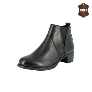 Botin De Cuero Lady Negro Alquimia