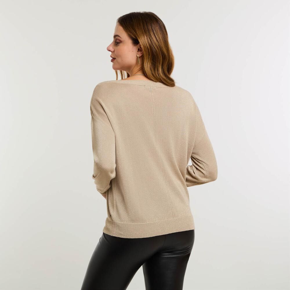 Sweater Lurex Manga Larga Cuello Redondo Mujer Kimera image number 3.0