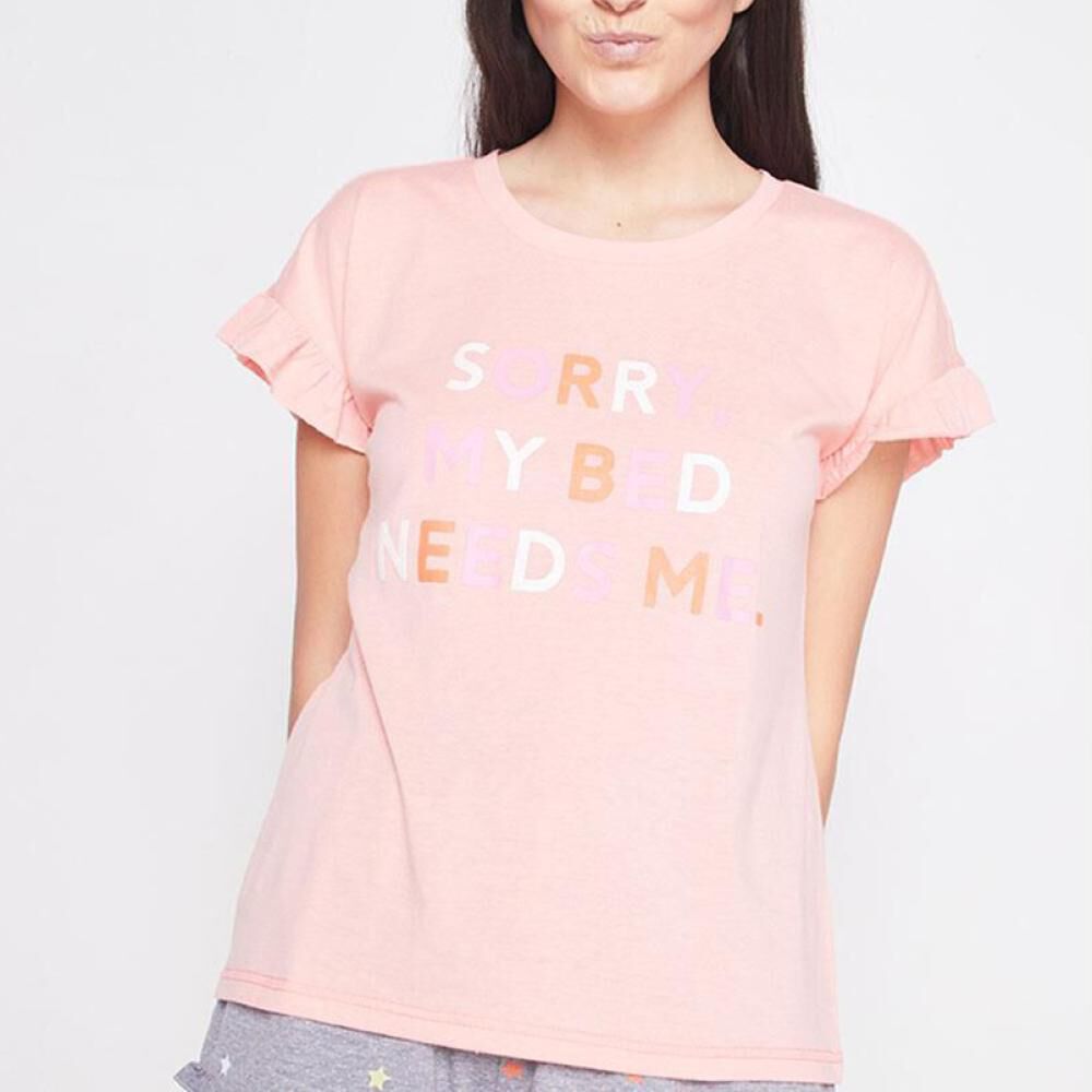 Polera Pijama Manga Corta Algodón Mujer Freedom en Oferta | Hites.com