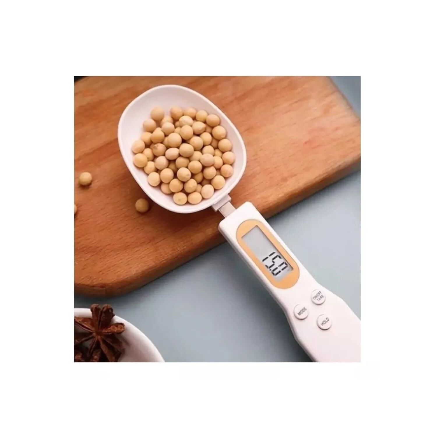 Cuchara Pesa Gramera Electrocnica Medidora De Cocina Capacidad M&aacute;xima 500 G Color Blanco image number 2.0