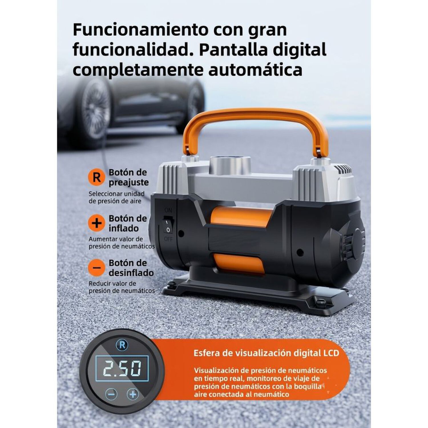Compresor De Aire Port&aacute;til Digital 12v 350w Ls-208 image number 4.0