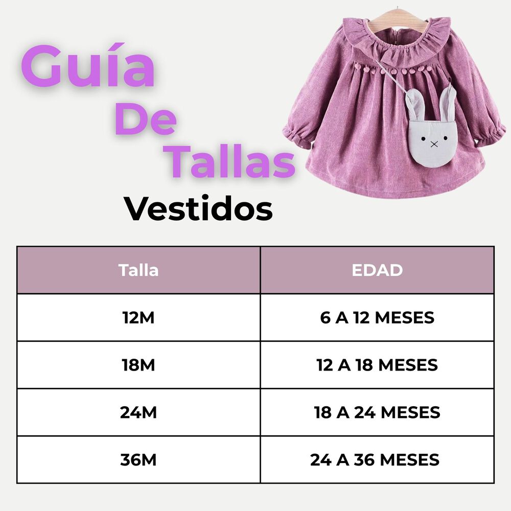 Vestido De Cotelé Con Bolso Conejo Forrado En Plush Niña Color Lila image number 2.0