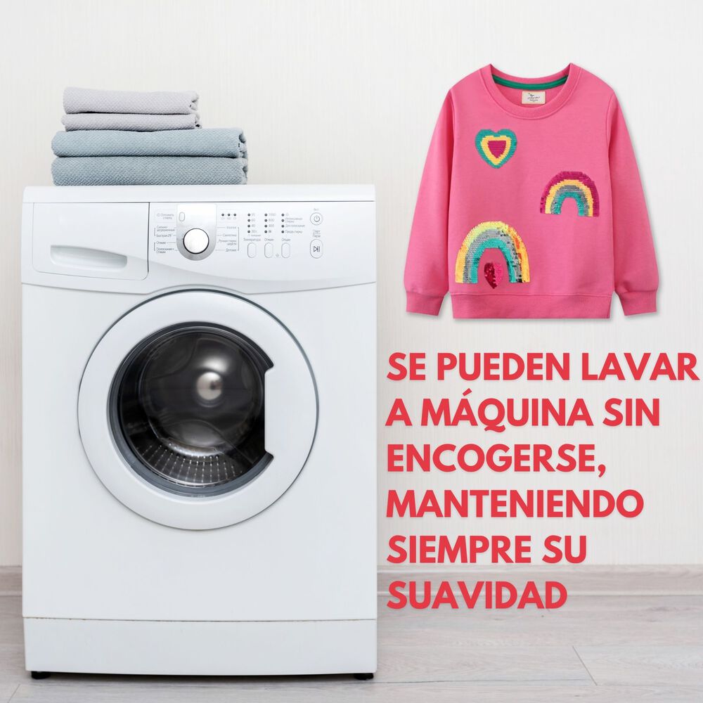 Poler&oacute;n Ni&ntilde;a Manga Larga 100% Algod&oacute;n Fucsia Arcoiris image number 4.0