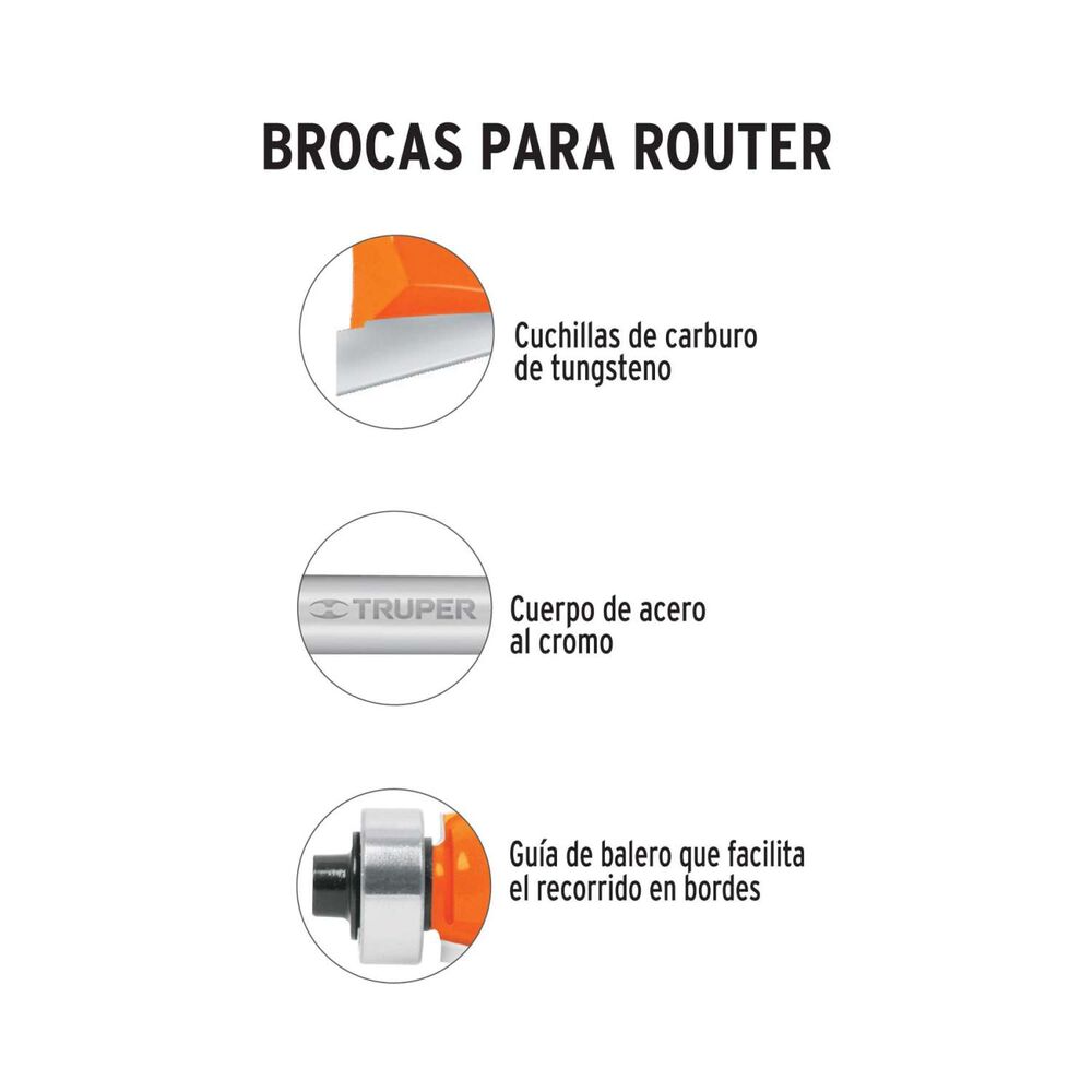 Fresa Para Perfilar Con Guía 1.1/8" - Truper image number 1.0