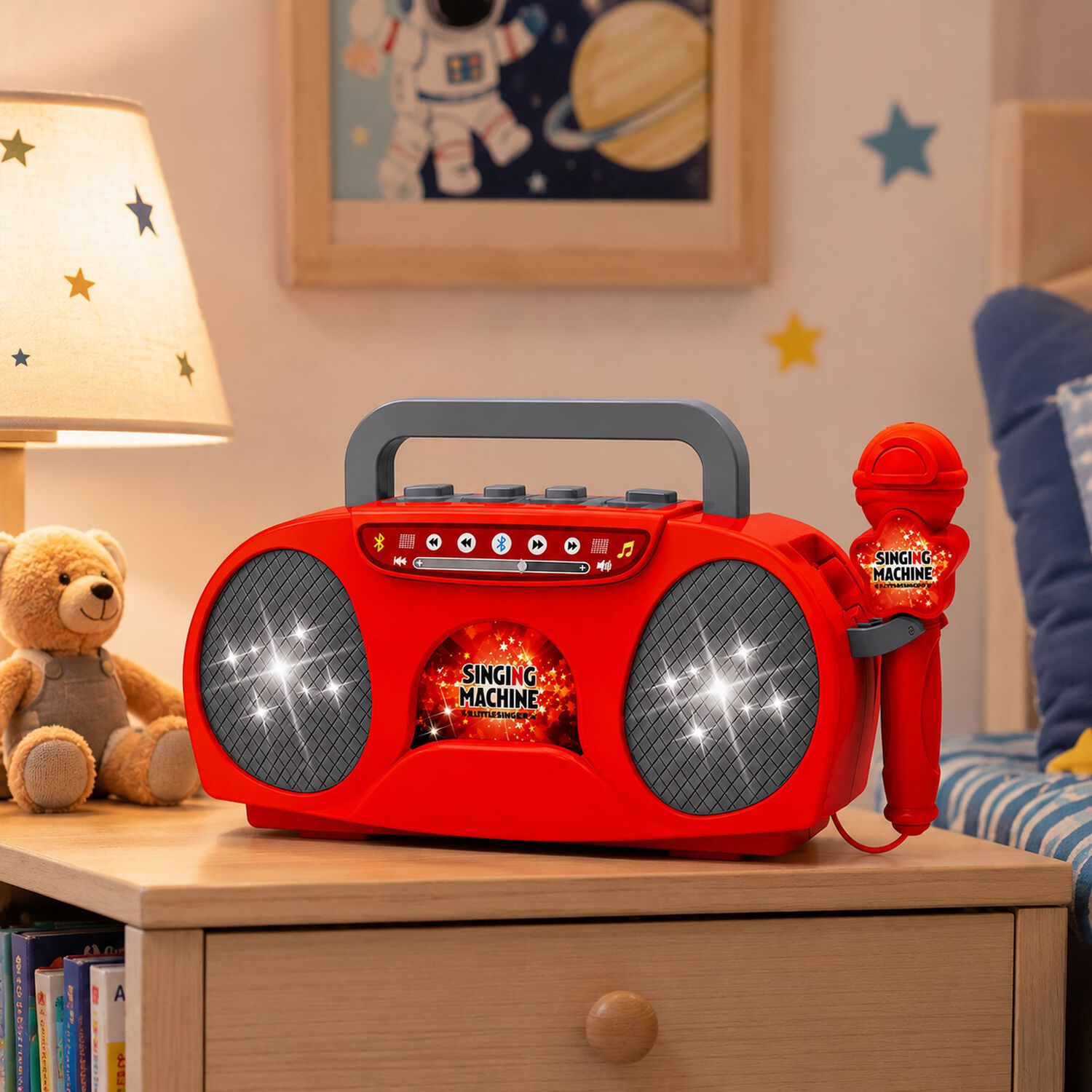 Micr&oacute;fono Karaoke Ni&ntilde;os Luz Led Parlante Bluetooth image number 5.0