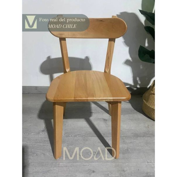 Pack De 2 Sillas Fresno De Madera Maciza Respaldo S&oacute;lido