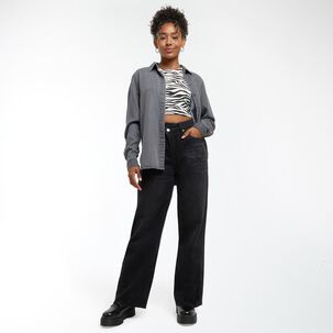 Jeans Pretina Cruzada Wide Leg Mujer Rolly Go