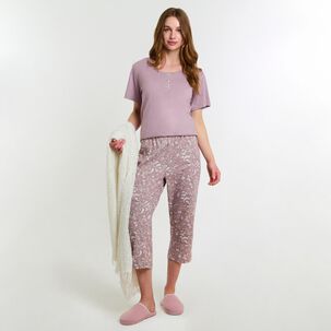 Pijama Capri Manga Corta Mujer Lesage