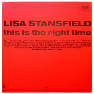 Lisa Stansfield - This Is The Right Time | 12" Maxi Single Usado