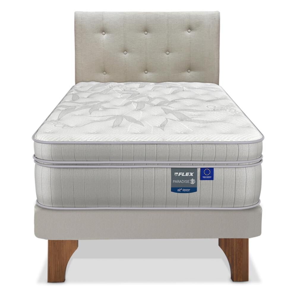 Cama Europea Flex Paradise / 1.5 Plazas / Base Normal + Respaldo image number 0.0