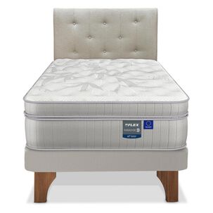 Cama Europea Flex Paradise / 1.5 Plazas / Base Normal + Respaldo