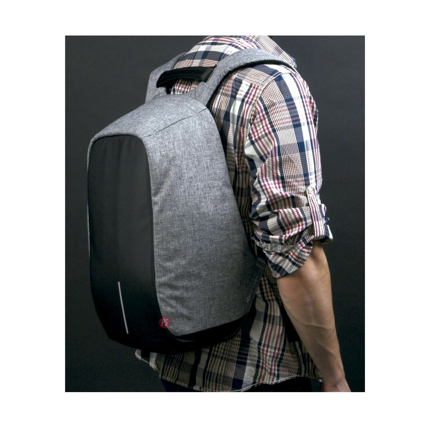 Mochila Antirrobo Impermeable Usb Color Gris - Ps image number 3.0