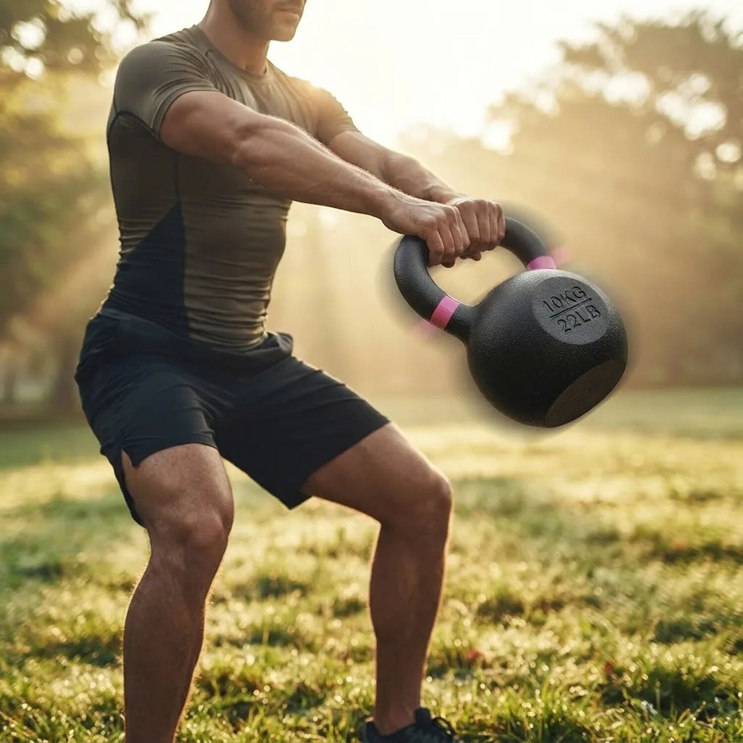 Kit Entrenamiento Funcional Kettlebell 10kg + Slam Ball 8kg Negro image number 3.0
