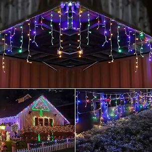 Luces Navidad Solar Cascada 144 Led 3m Rgb Decoracion Hogar Luces Navidad Solar Cascada 144 Led 3m Rgb Decoracion Hogar