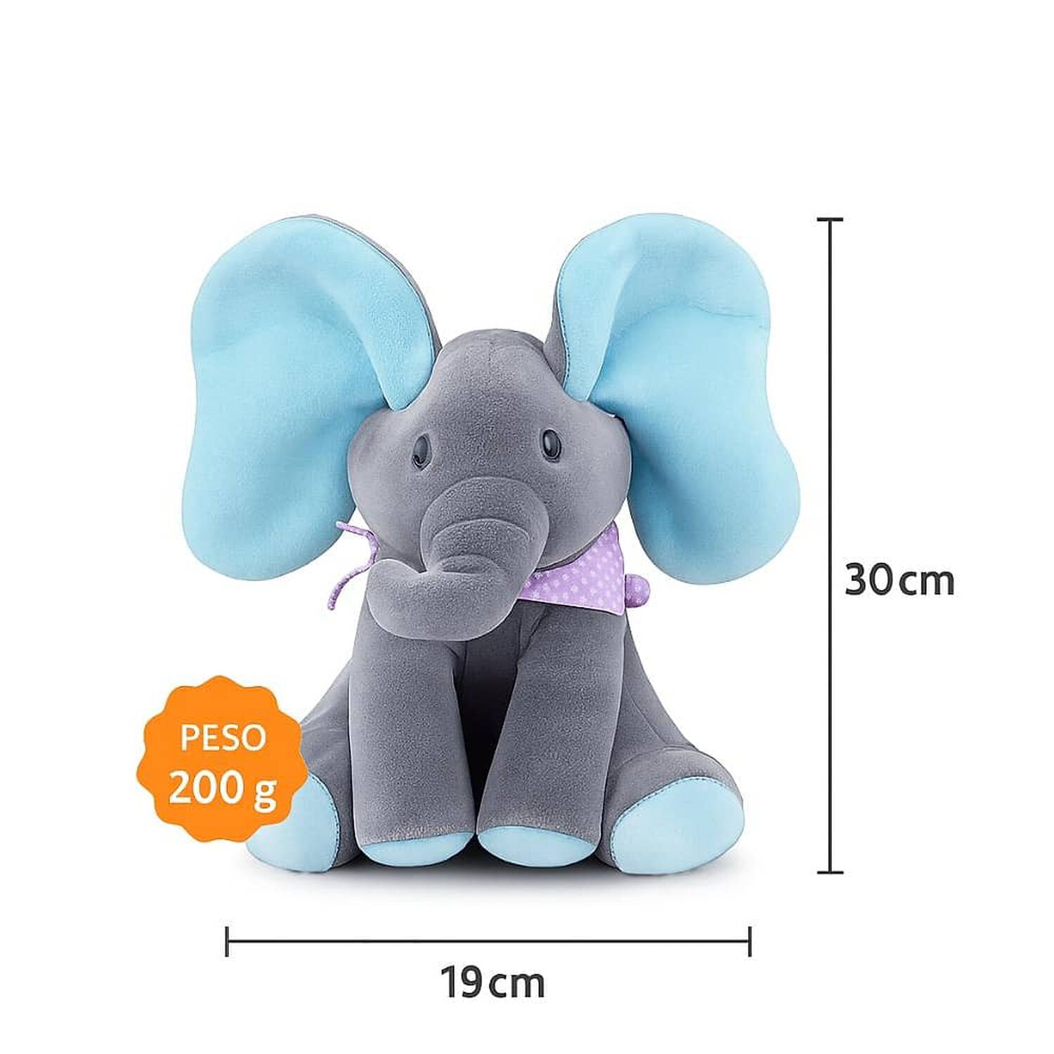 Peluche Interactivo Animado Musica + Juego Elefante Bebe image number 5.0