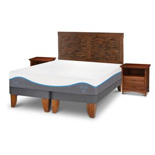 Cama Europea Cic Alaska / King / Base Dividida + Set De Maderas