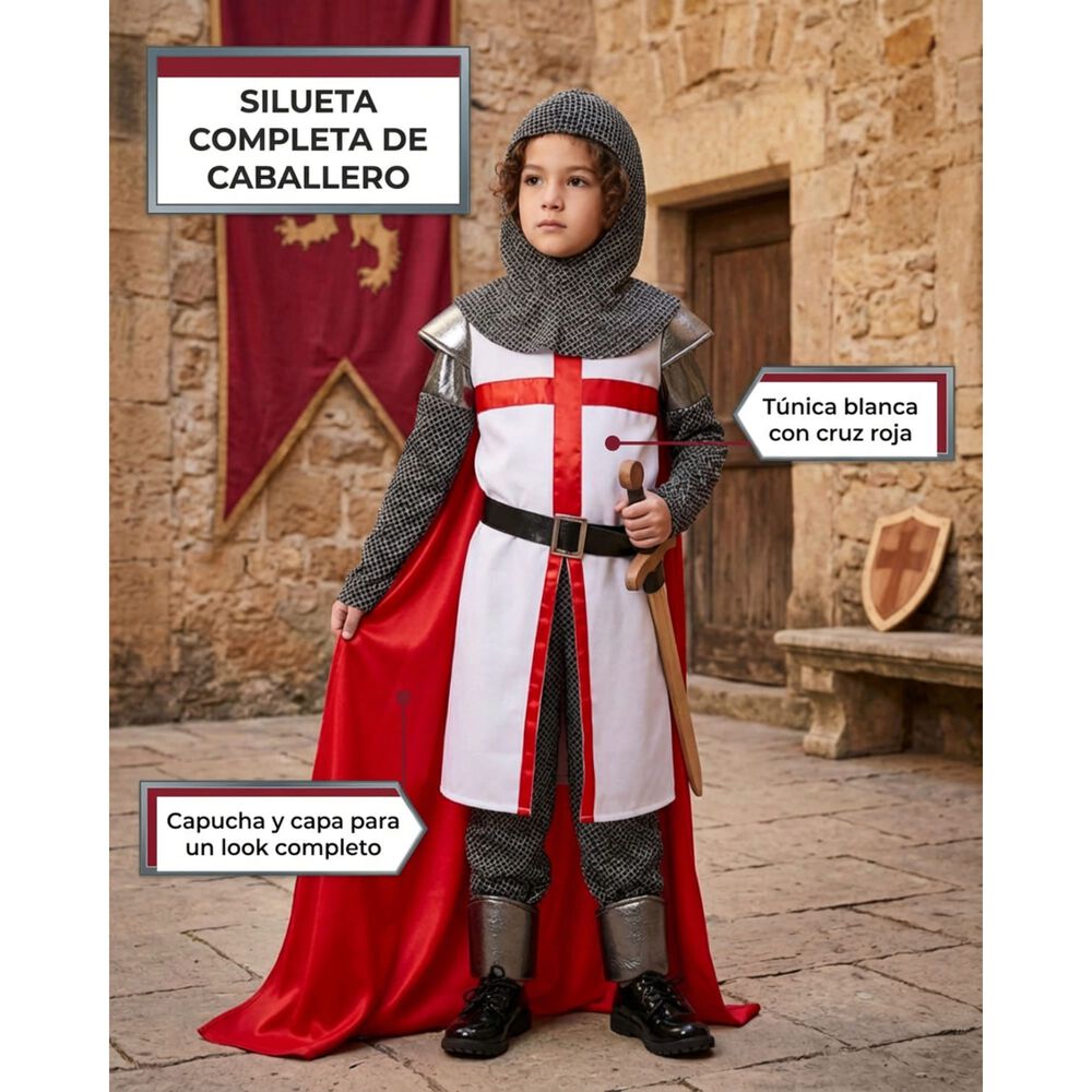 Disfraz Infantil Caballero Templario Edad Media image number 1.0
