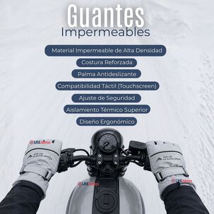 Guantes Para Moto Impermeables Gris Touchscreen Antideslizantes T&eacute;rmicos