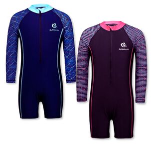 Traje De Baño Enterito Sport Manga Larga Niña Jump Kids