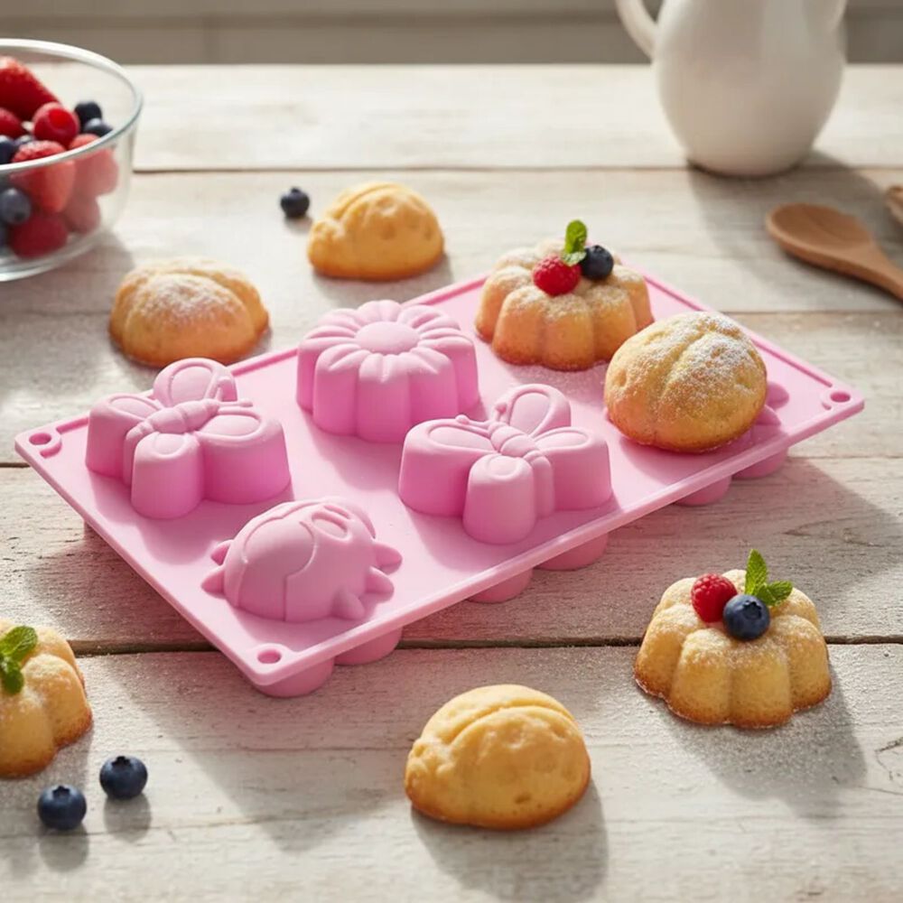 Molde De Silicona Rectangular Forma Chinita Flores Mariposa Color Surtidos image number 3.0