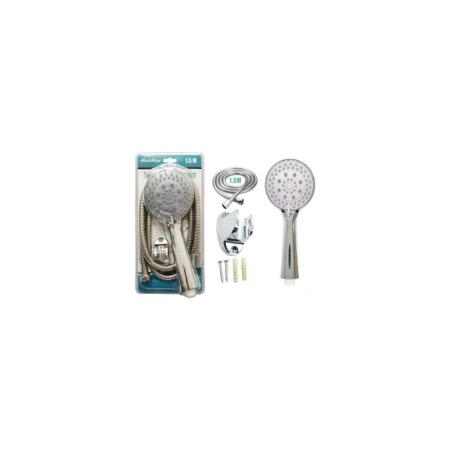 Juego De Ducha Mango Cromada Salida Regulable Flexible 15m image number 3.0