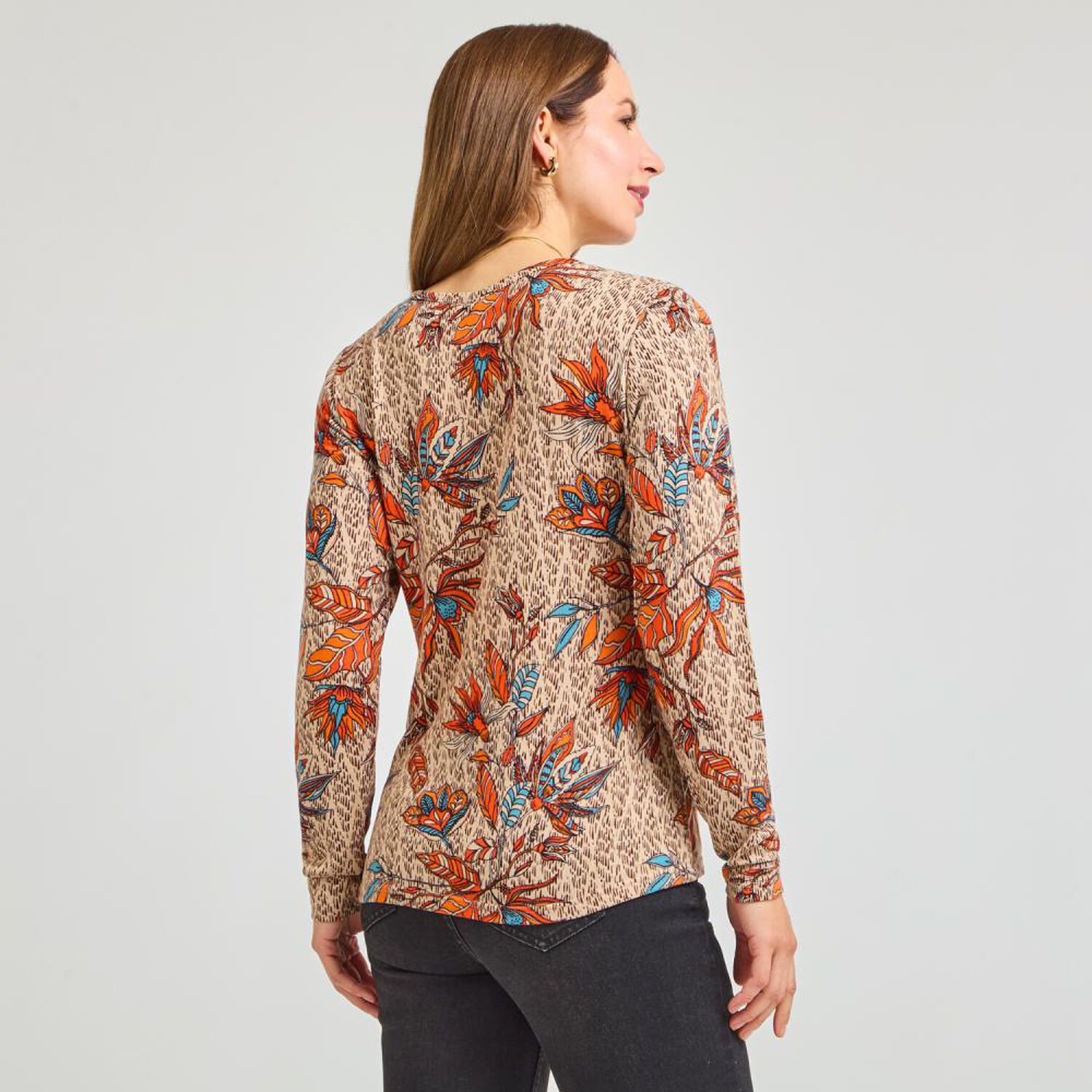 Sweater Print Regular Manga Larga Cuello Redondo Mujer Geeps image number 3.0