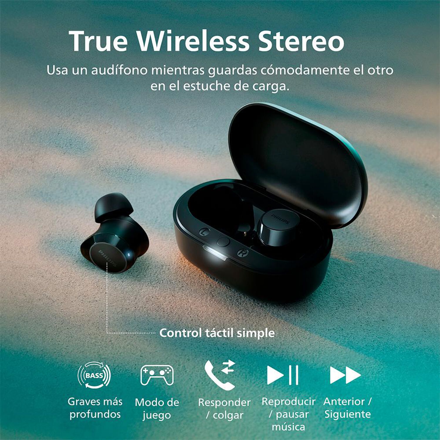 Aud&iacute;fonos Bluetooth Philips TAT1209BK image number 6.0