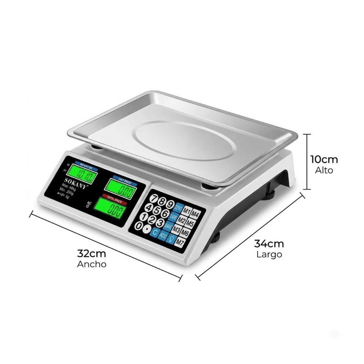 Balanza Digital Comercial 40kg Con Bateria image number 4.0