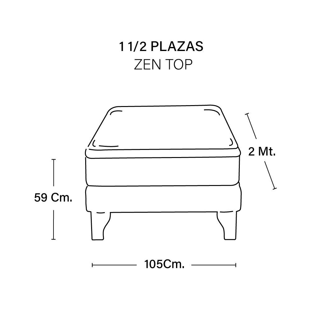 Cama Europea Latam Home Zen Top / 1.5 Plazas / Base Normal image number 3.0