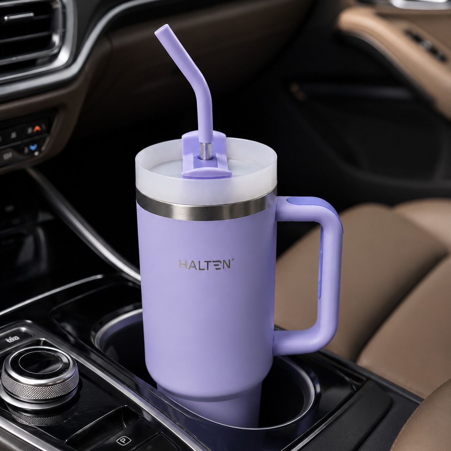 Termo Big Mug 1.2 Litros Acero Inoxidable Con Sorbete Marca Halten Color Morado image number 7.0