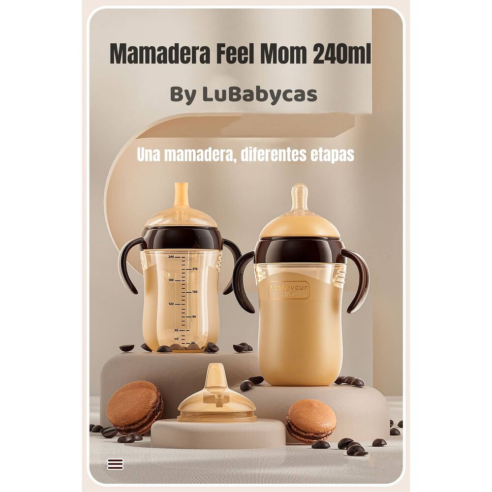 Mamadera 240ml Con Chupetes Y Cepillo De Limpieza Lubabycas image number 2.0