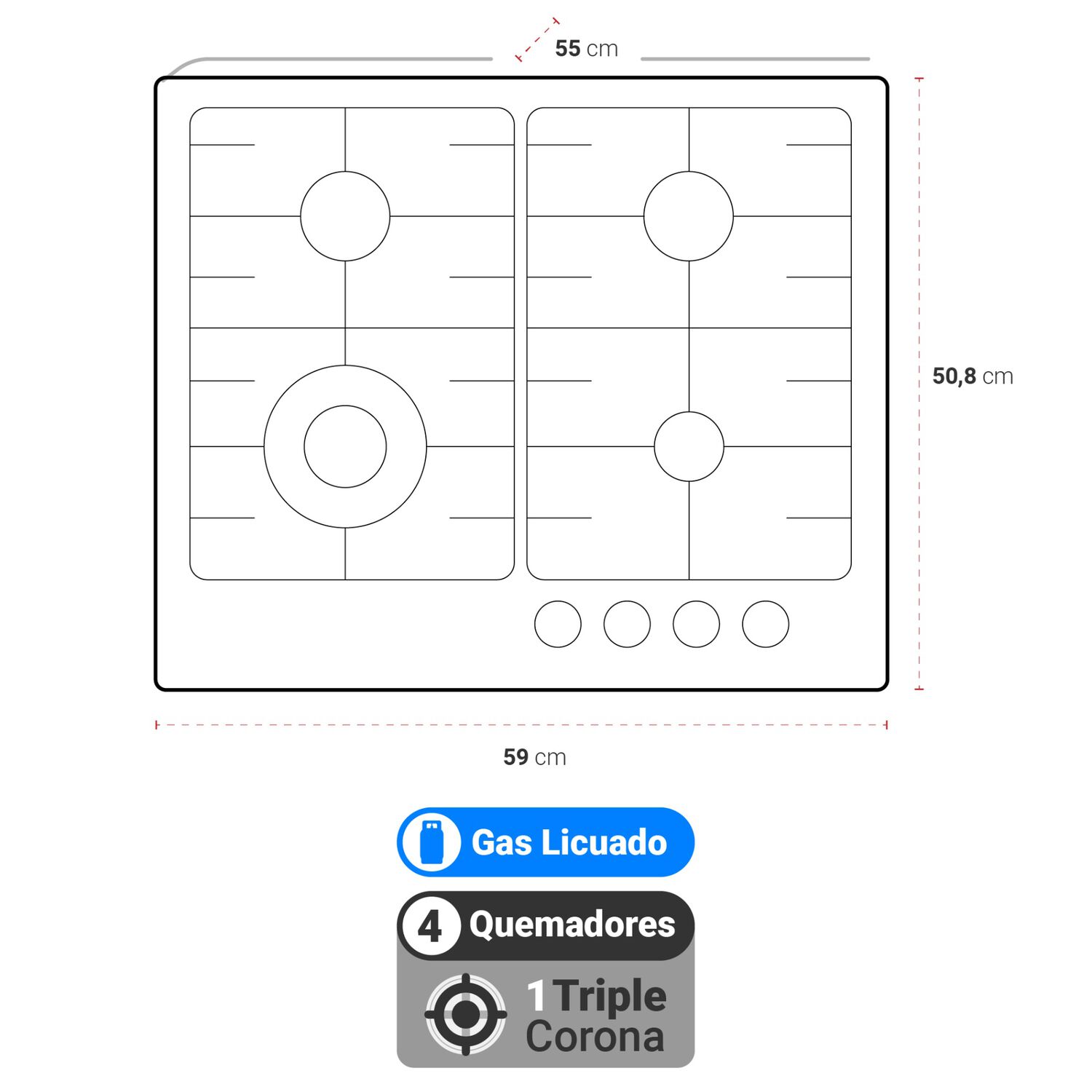 Kit Cocina Gas Licuado Albin Trotter Sky Twin Black image number 13.0