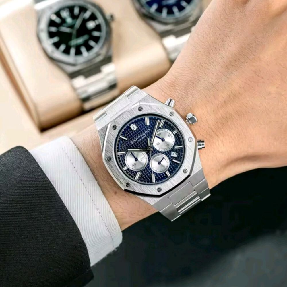 Reloj Sapphero Hombre Cronografo Acero Inoxidable Cuarzo image number 2.0