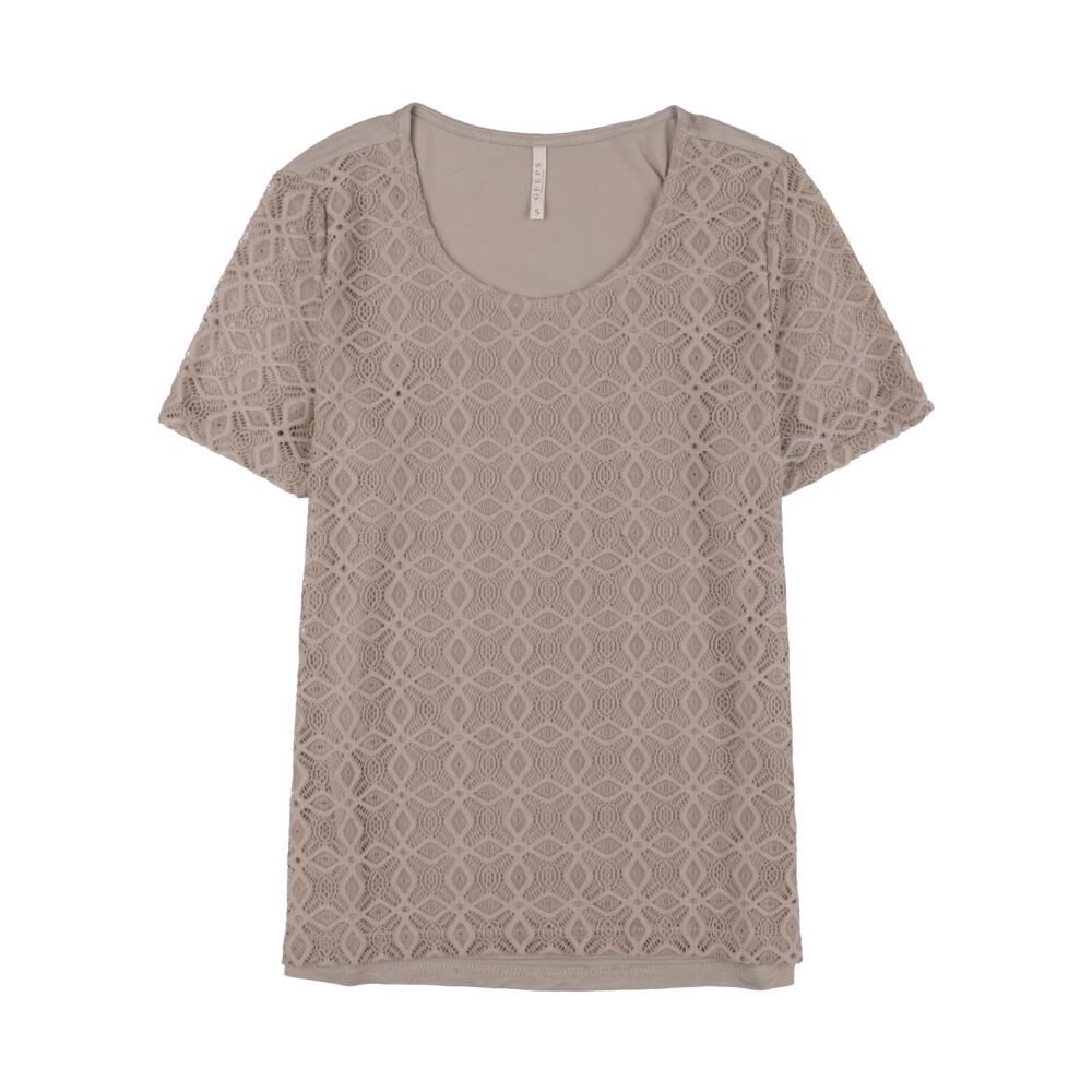 Polera Lace Delantero Manga Corta Cuello Redondo Mujer Geeps image number 0.0