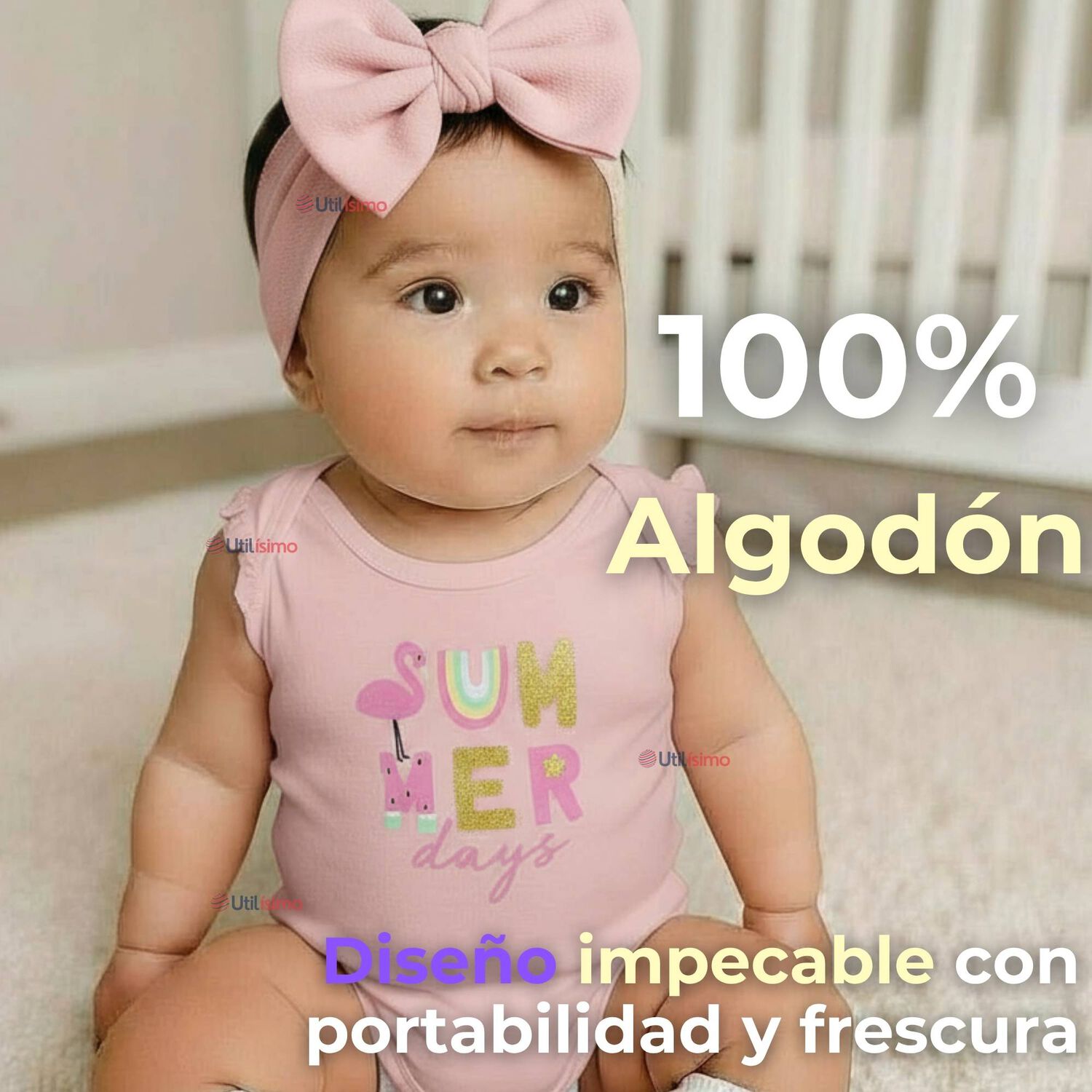 Pack 5 Bodys Ni&ntilde;a Sin Manga Tedmimak 100% Algod&oacute;n Hello Princess image number 2.0