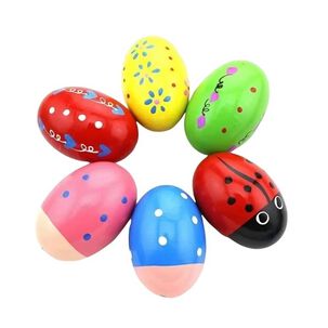 Set 2 Huevos Sonajero Shaker Juguete Madera