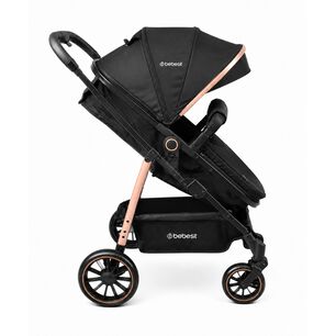 Coche Cuna Travel System Aureo Isofix Gold Negro Bebesit