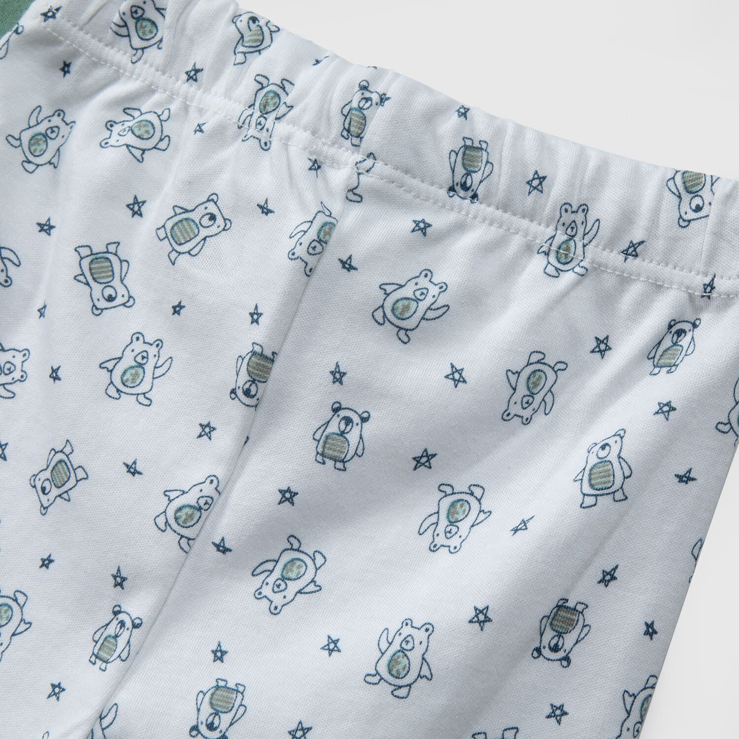 Pack Pantalones Blanco Verde Ositos Algod&oacute;n Peruano image number 3.0