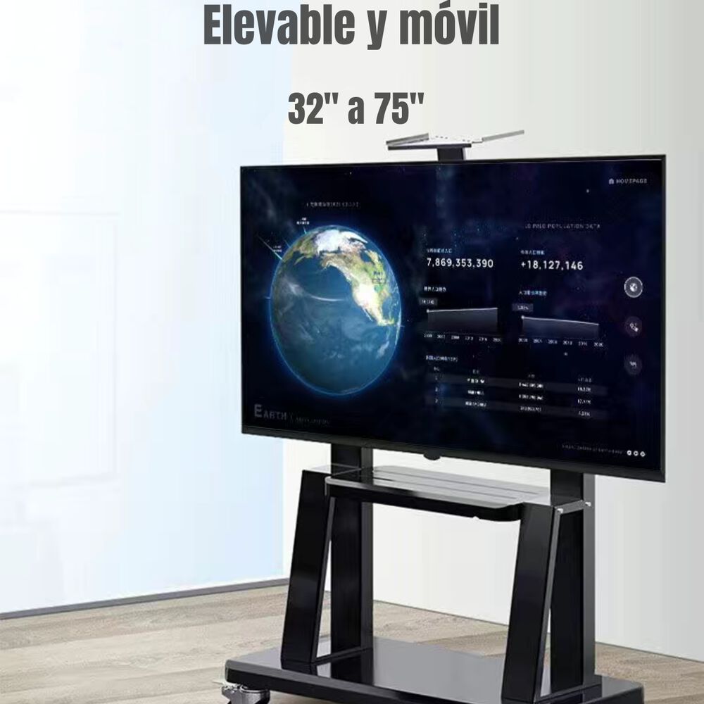 Soporte Tv Rack Pedestal 32”-75” Con Ruedas By Lubabycas image number 2.0